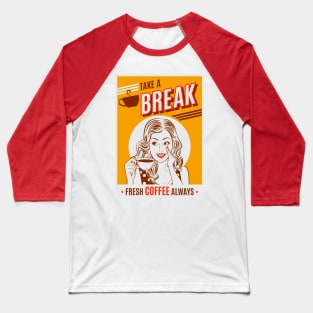 Retro Coffee Ad Baseball T-Shirt